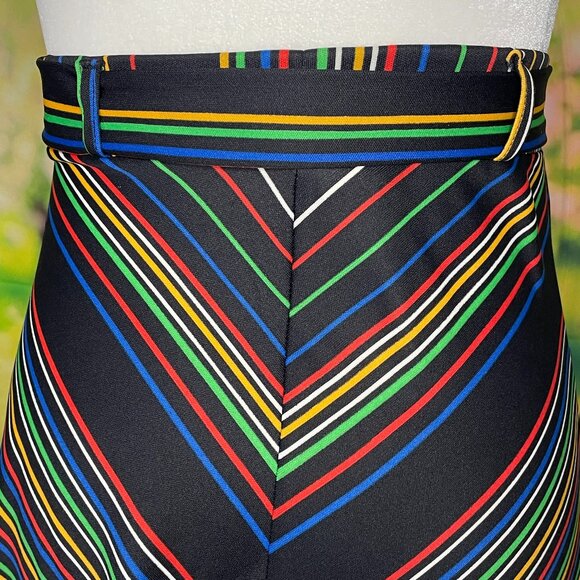 Vintage 70s Rainbow Chevron Skirt - Picture 4 of 6